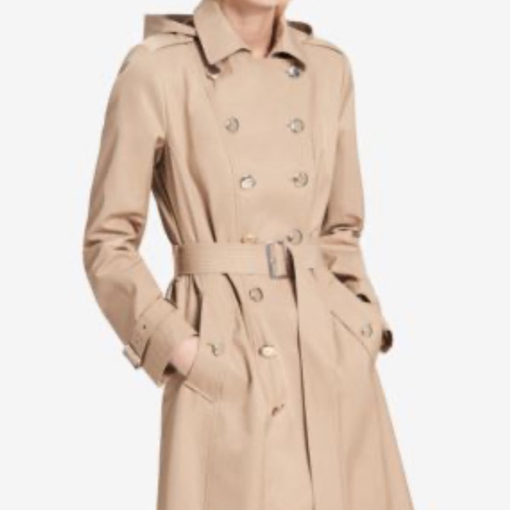 Calvin Klein Water Resistant Womens Trench Coat Size L